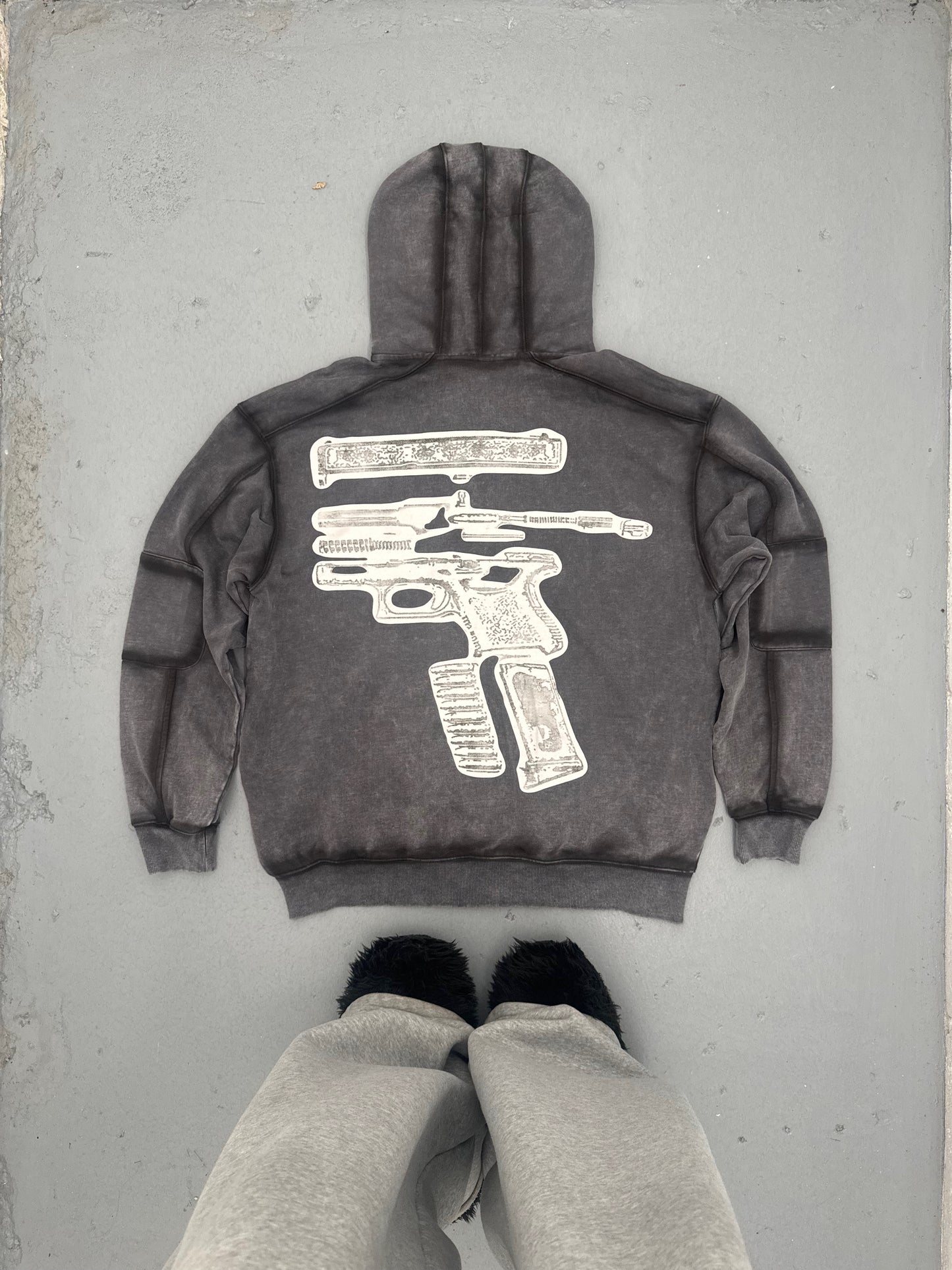 (NEW) ME MYSELF N MY FYE ACID GREY ZIP-UP